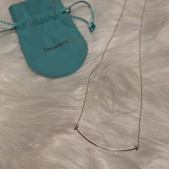 Tiffany & Co. Jewelry - Authentic Tiffany & Co. Silver AG925 Large T Smile Pendant Necklace